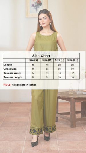 Women Classic Embroidered Co-ord Set - Forest Whispers