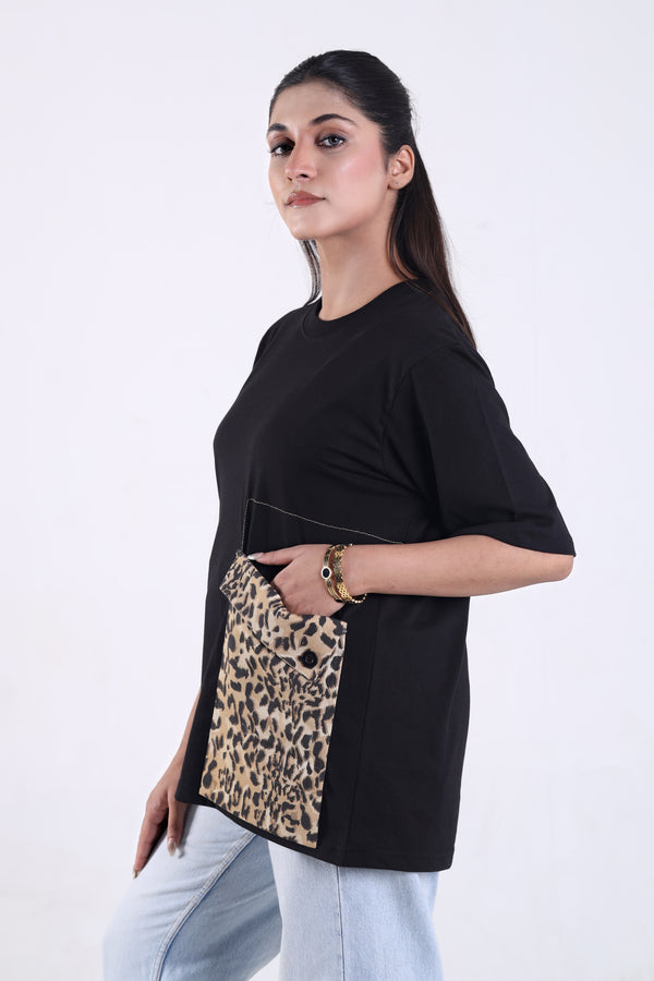 Women T-shirt Relaxed-fit | Black Tiger