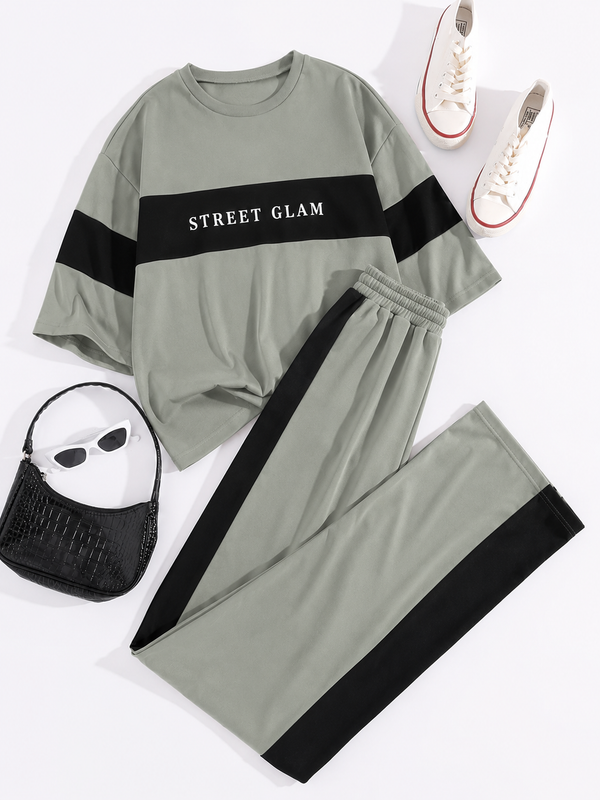 Street Glam Co-Ord Set- Pastel Green
