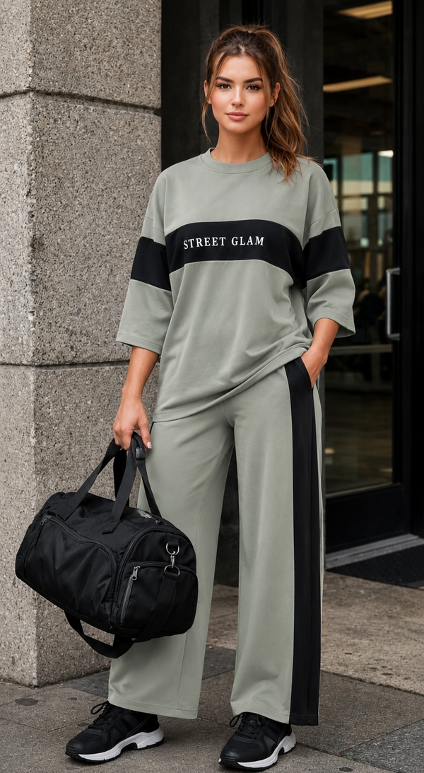 Street Glam Co-Ord Set- Pastel Green