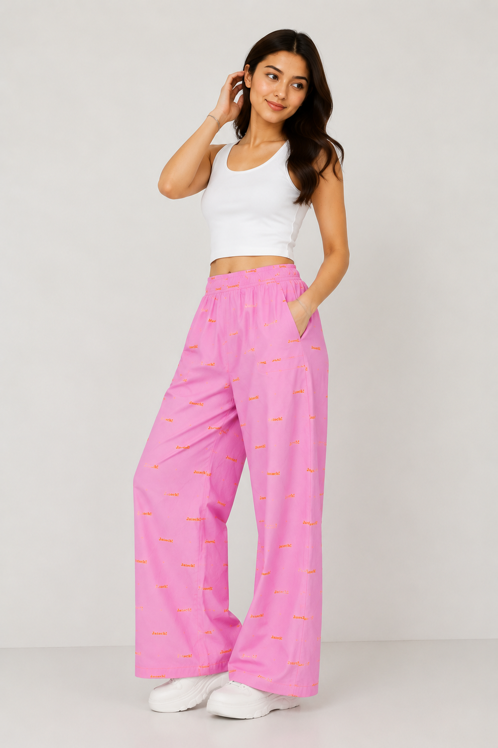 Women Loungewear Dreamy Pink  Wide Leg Pajamas | 100% Cotton (Copy)