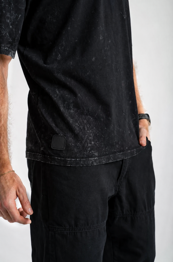 Over Size - Signature Washed Tee | Black |