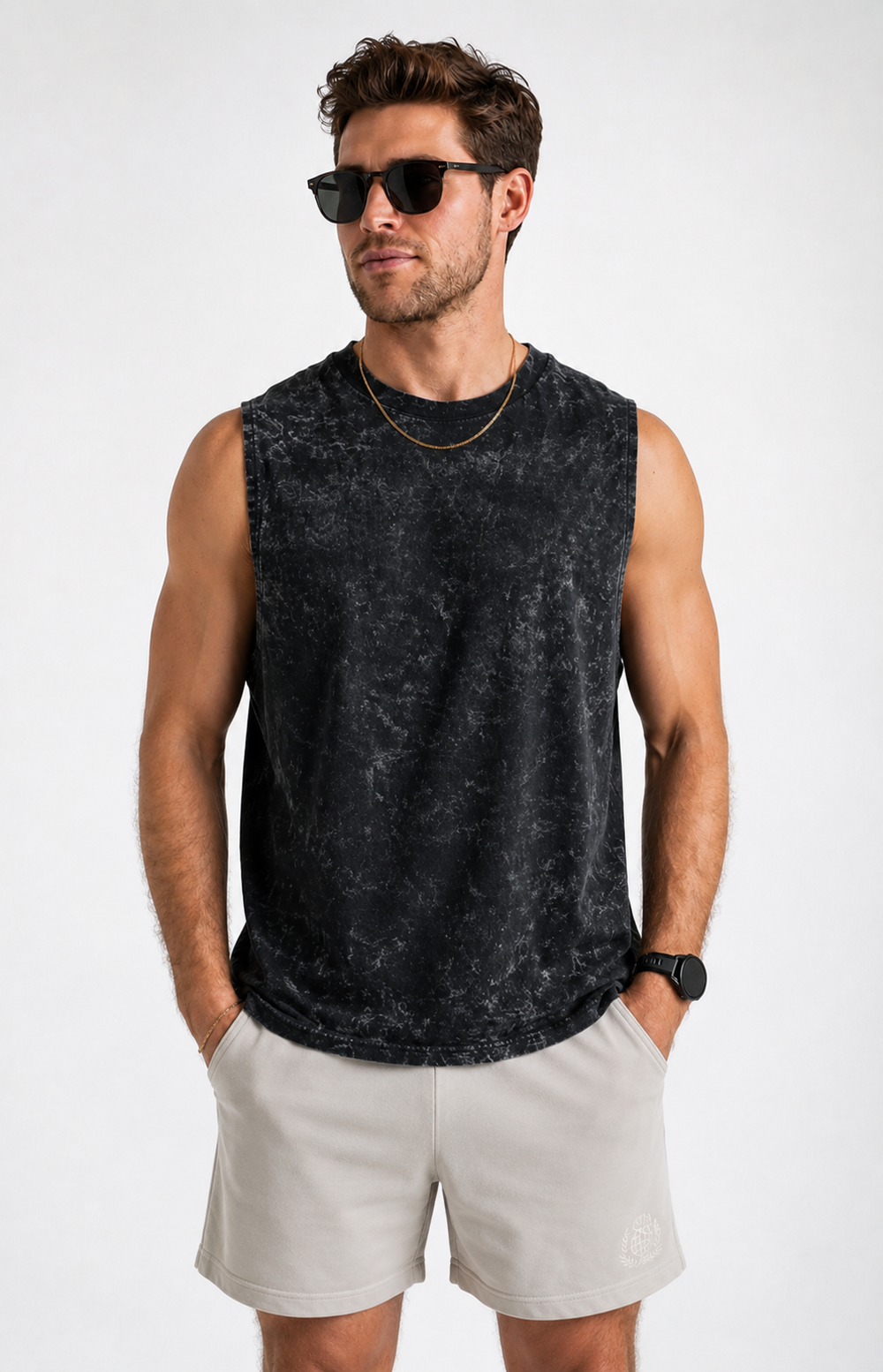 Signature Washed Tank Top | Black |