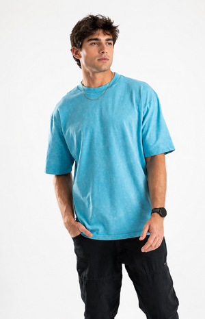 Vintage Sky Blue Oversized Tee