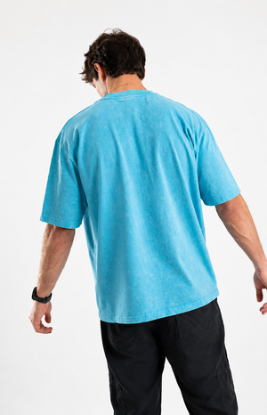 Vintage Sky Blue Oversized Tee