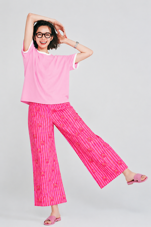 Women Loungewear Barbie Street Wide Leg Pajamas | 100% Cotton