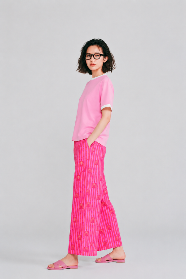 Women Loungewear Barbie Street Wide Leg Pajamas | 100% Cotton