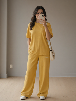 Women Knitted Loungewear - Mustard