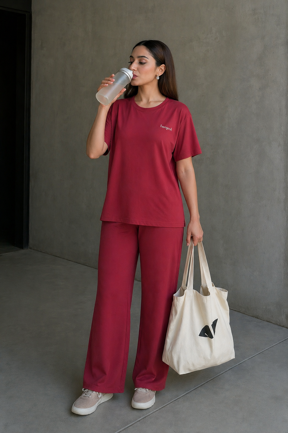 Women Knitted Loungewear - Wine