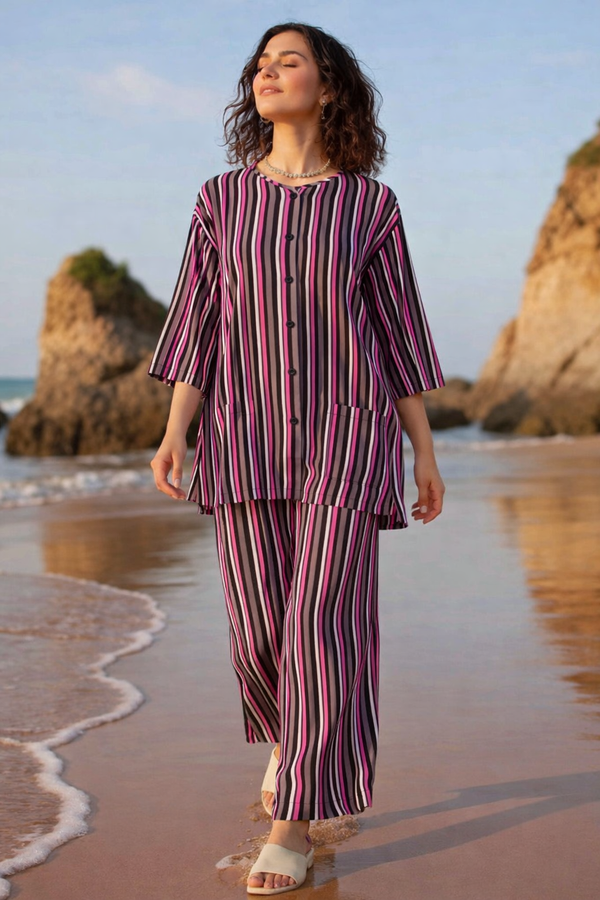 Women Sleepwear- Soft Stripe