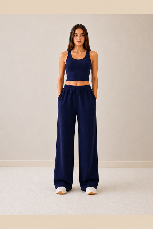 Women Knitted Pajama - Navy