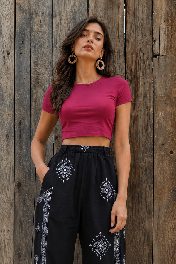Womens  Crop Top - Hot Pink
