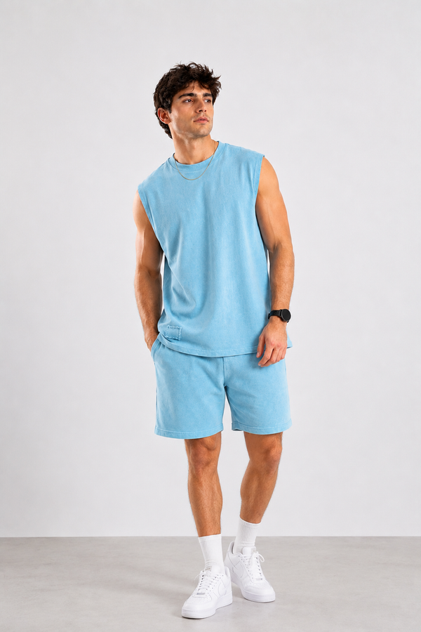 Vintage Sky Blue Oversized Tank