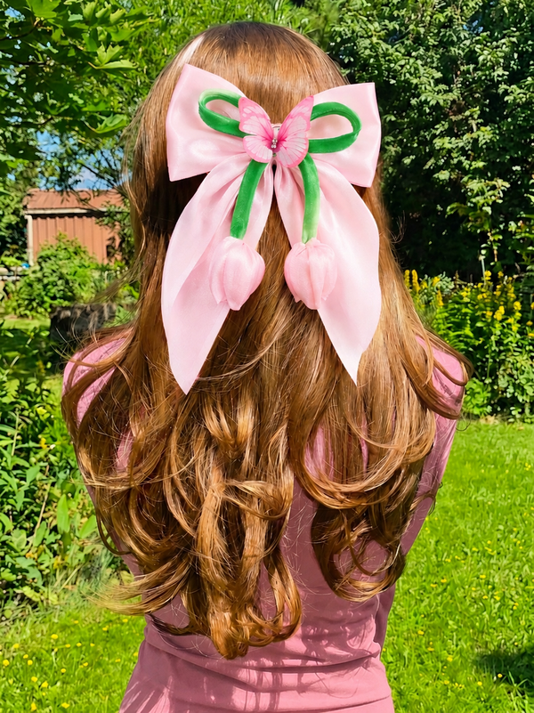 Fashion Tulip Light Pink hair bow Clip