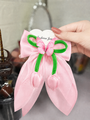 Fashion Tulip Light Pink hair bow Clip