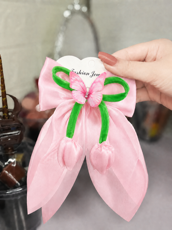 Fashion Tulip Light Pink hair bow Clip