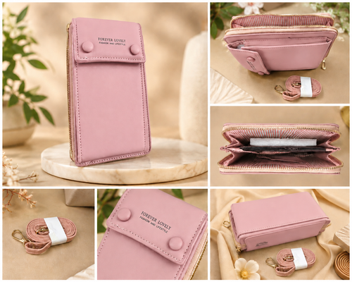 Mobile  Mini Pouch Beige/Pink