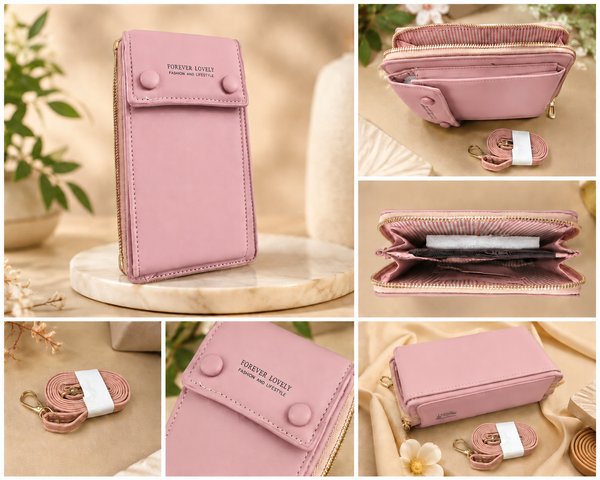 Mobile  Mini Pouch Beige/Pink