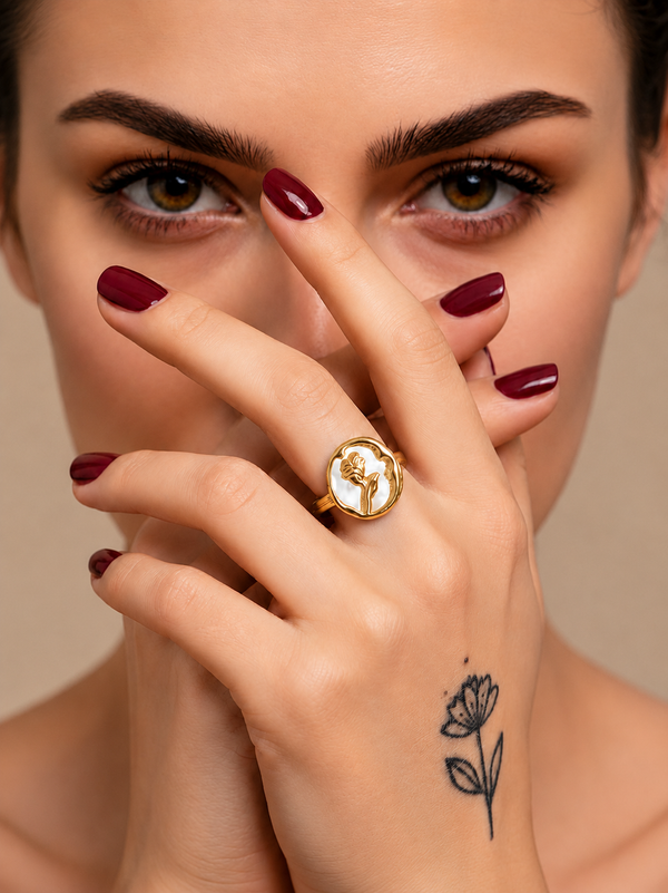Vintage Floral Statement Adjustable Ring