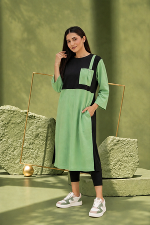 Women Long Top - Pastel Green