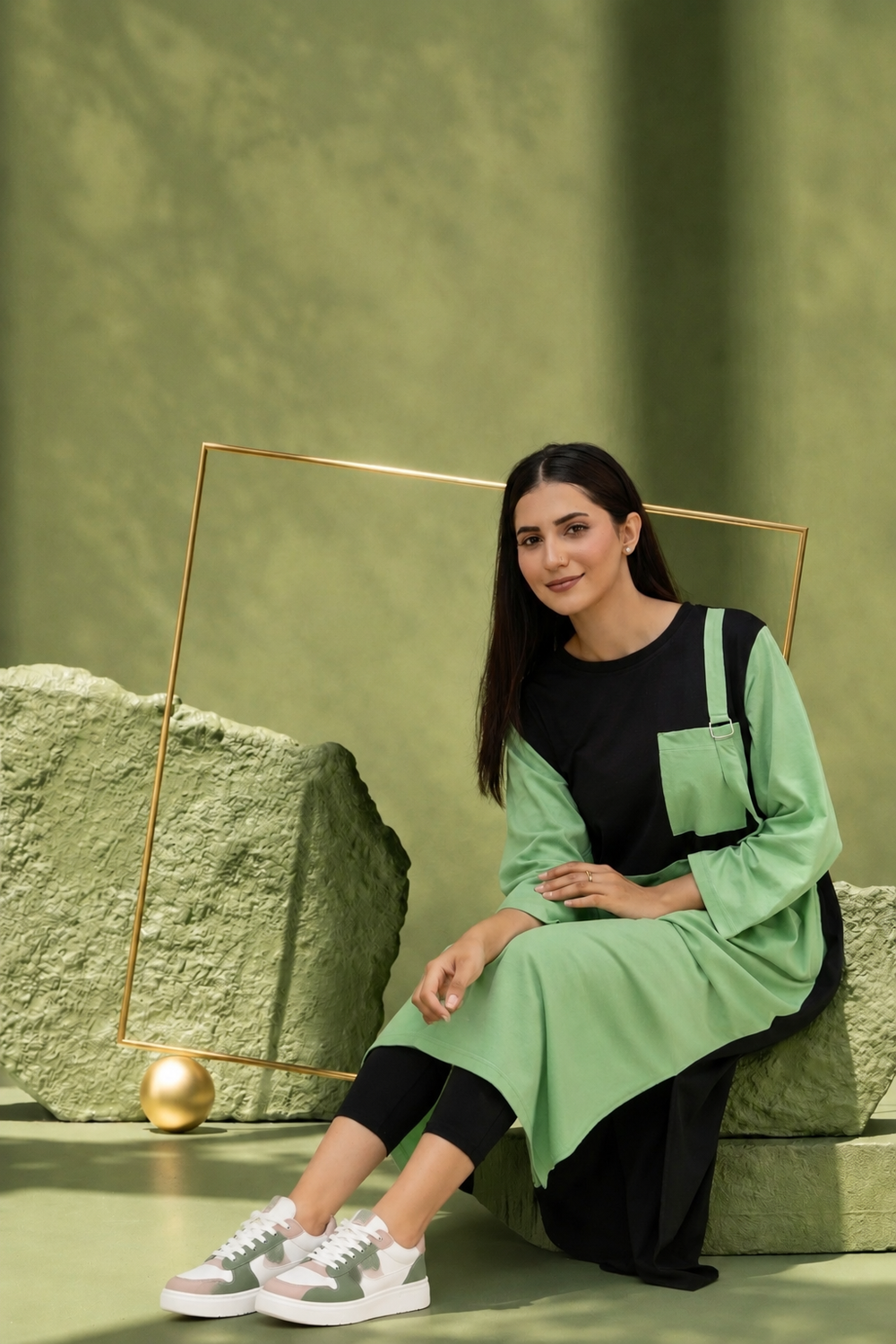 Women Long Top - Pastel Green