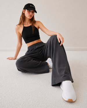 Jersey Wide Leg  Pajama - Charcoal