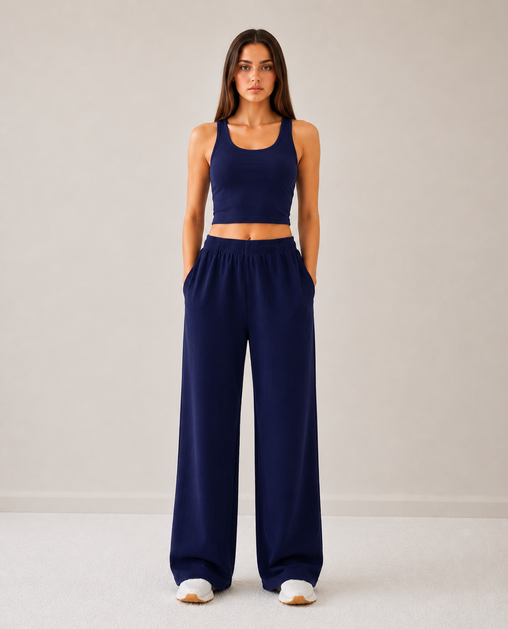 Women Knitted Pajama - Navy