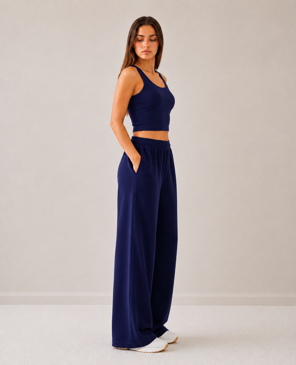 Women Knitted Pajama - Navy