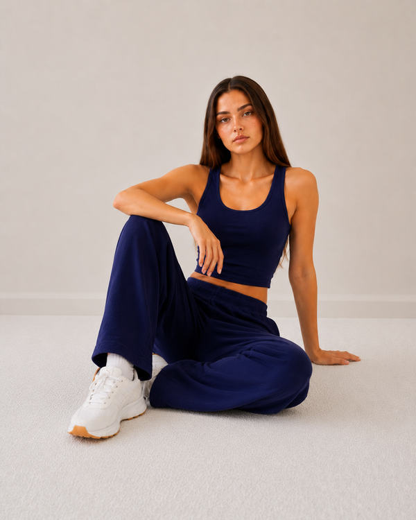 Women Knitted Pajama - Navy