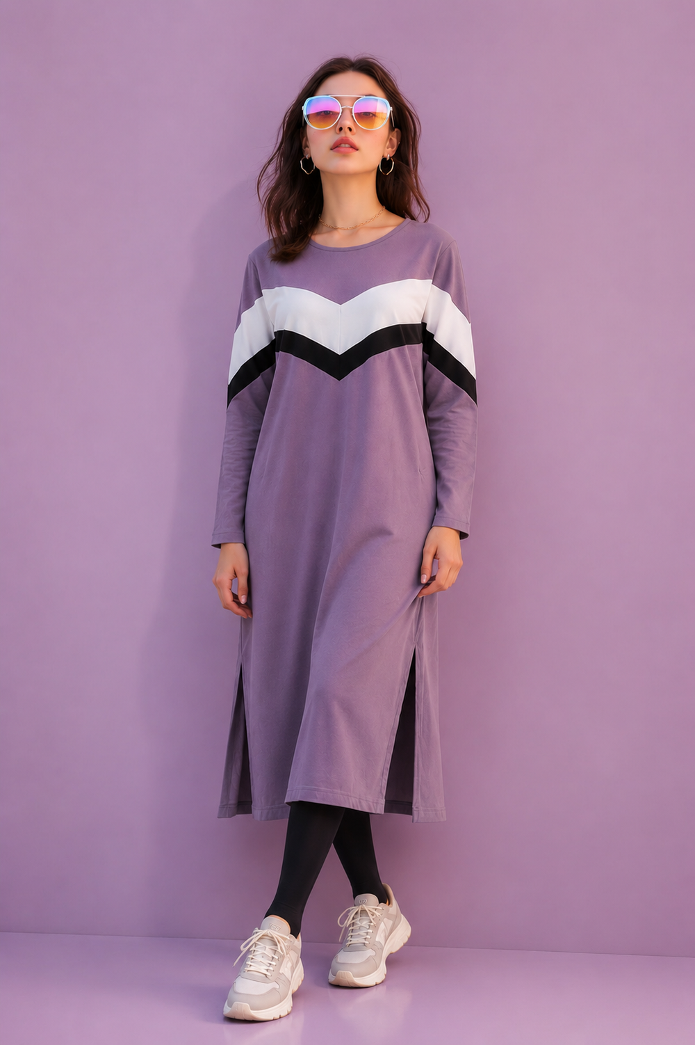 Women Long Top - Zig Zag