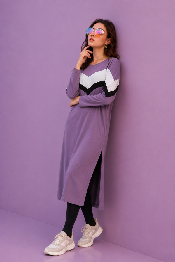 Women Long Top - Zig Zag