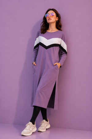 Women Long Top - Zig Zag