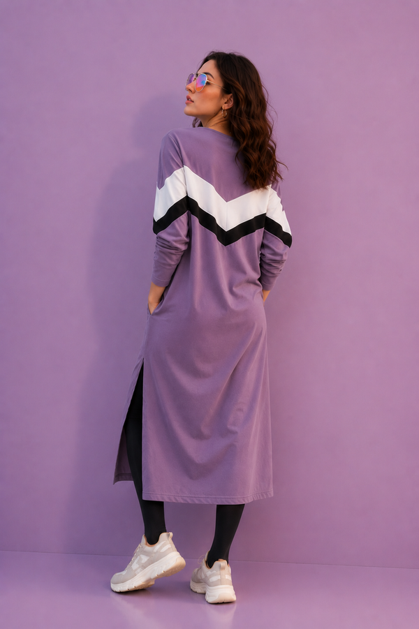 Women Long Top - Zig Zag