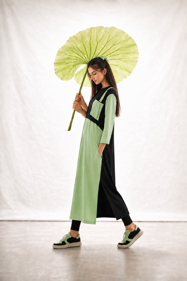 Women Long Top - Pastel Green