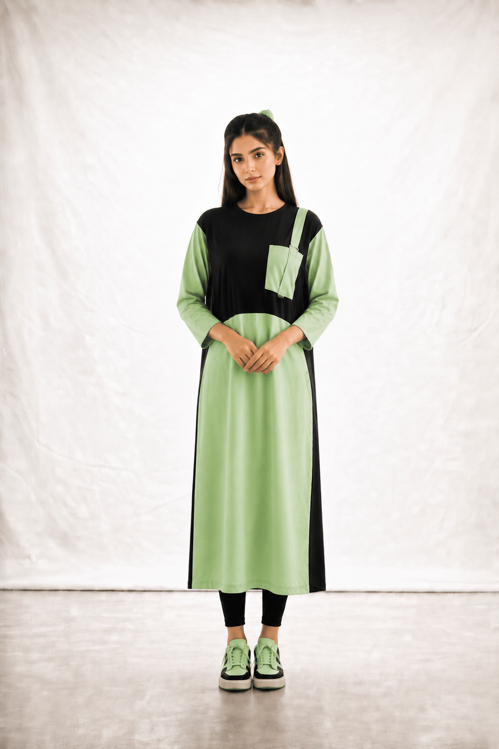 Women Long Top - Pastel Green