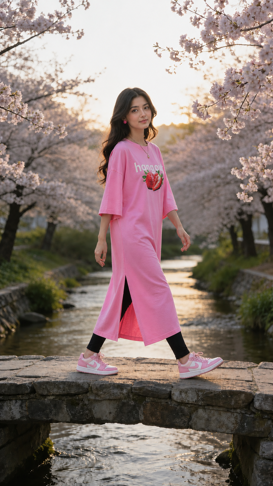 Women Long Top- Strawberry