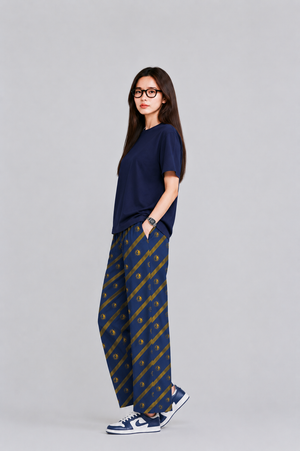 Loungewear Pajama- Blue Yellow Stripe