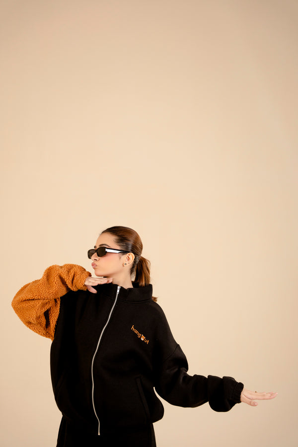 Women Zipper | Cute Teddy Bear | Black