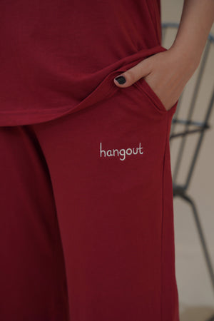 Women Knitted Loungewear - Wine