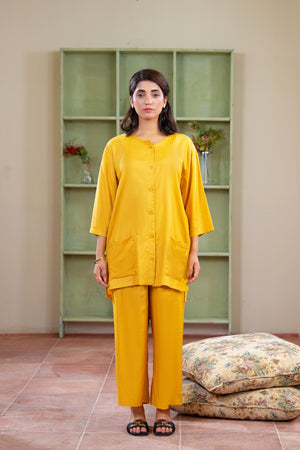 Women Solid Sleepwear- Mustard