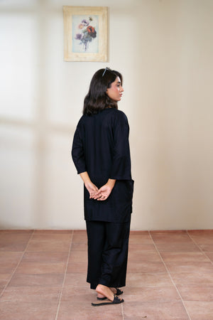 Women Solid Sleepwear- Black