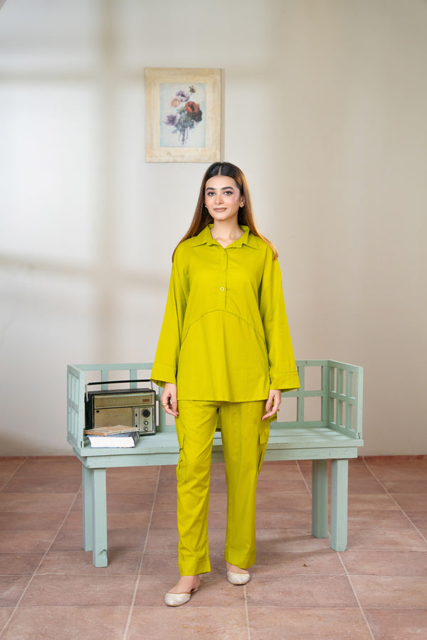 Women Cargo Loungewear - Parrot Green