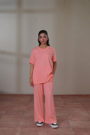 Women Knitted Loungewear - Pastel Peach