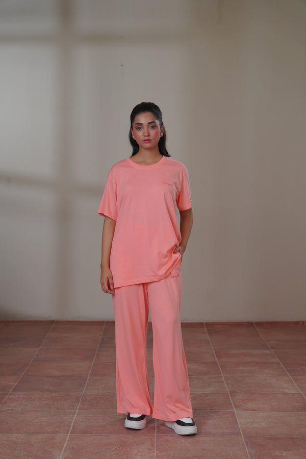 Women Knitted Loungewear - Pastel Peach