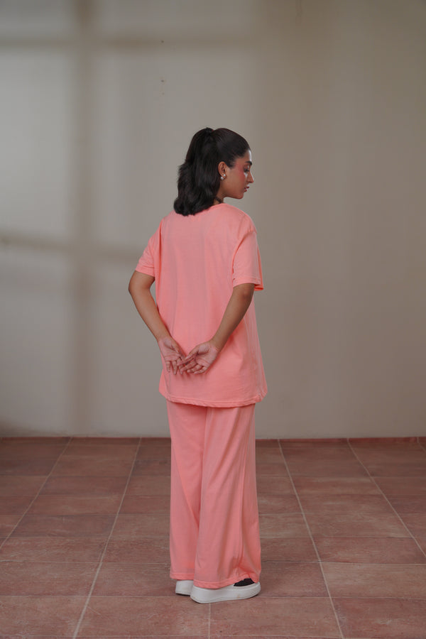 Women Knitted Loungewear - Pastel Peach