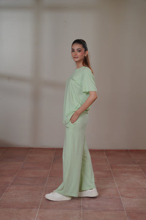 Women Knitted Loungewear - Pastel Green