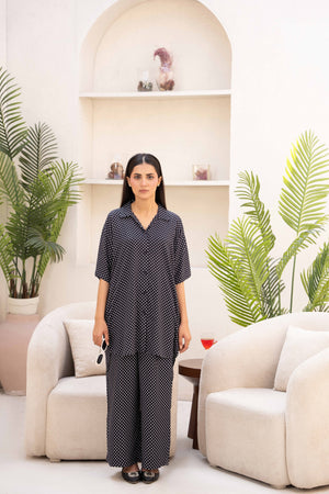 Women Loungewear Hi-Low - Midnight Dots