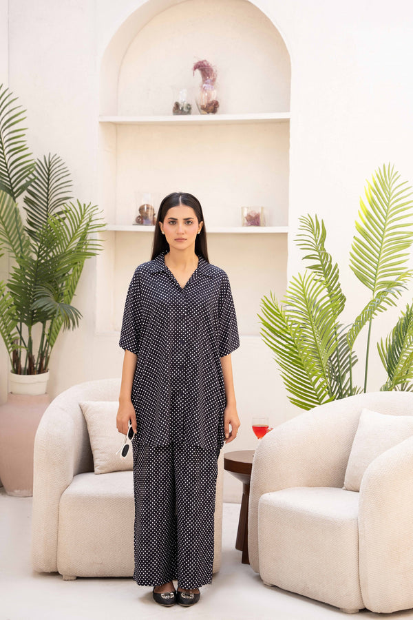 Women Loungewear Hi-Low - Midnight Dots