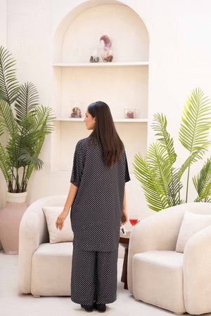 Women Loungewear Hi-Low - Midnight Dots