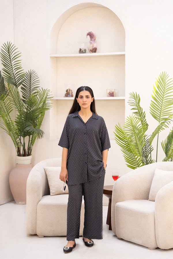 Women Loungewear Hi-Low - Midnight Dots